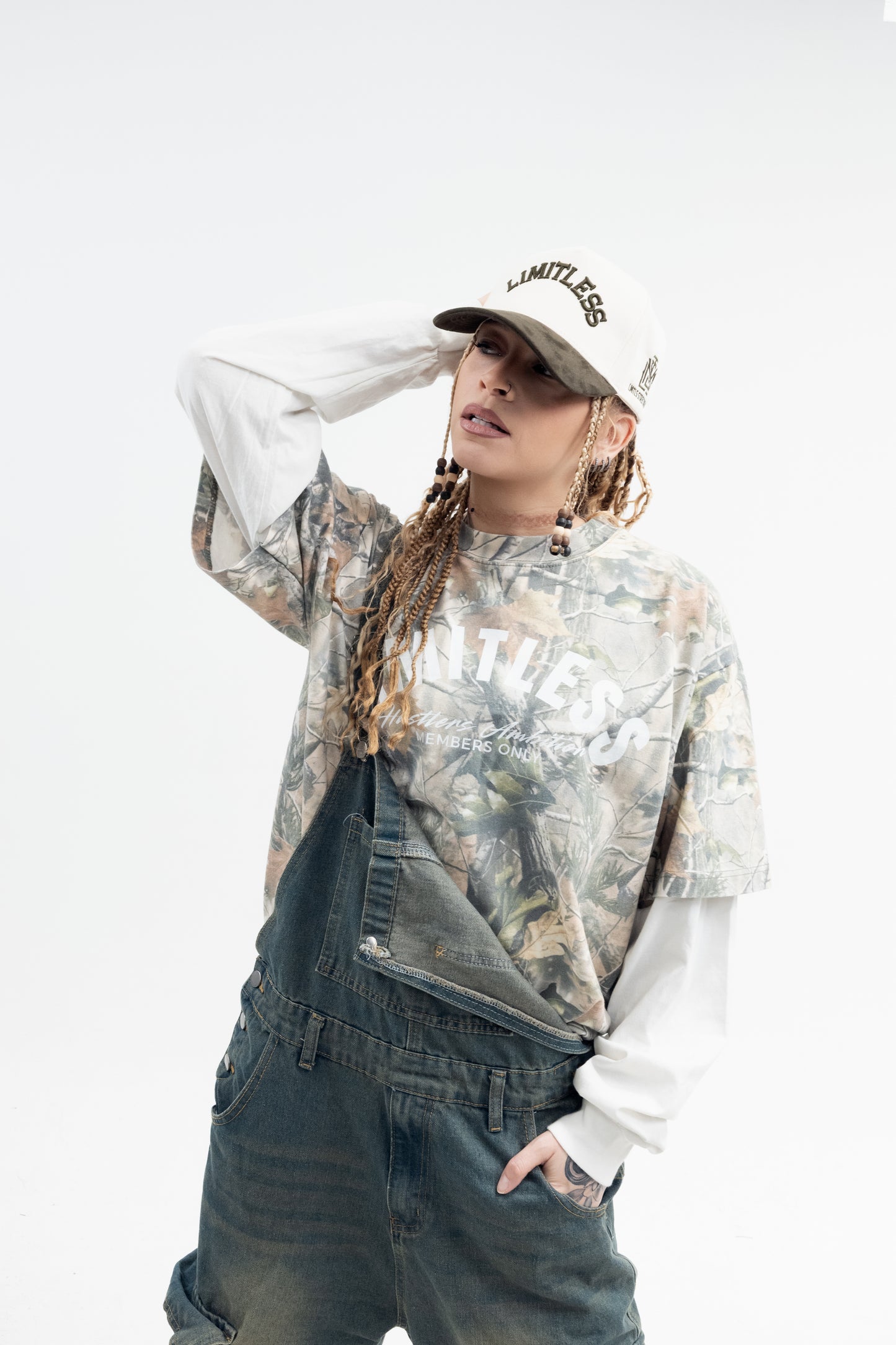 HUSTLERS AMBITION CAMO - CREME LONG SLEEVE